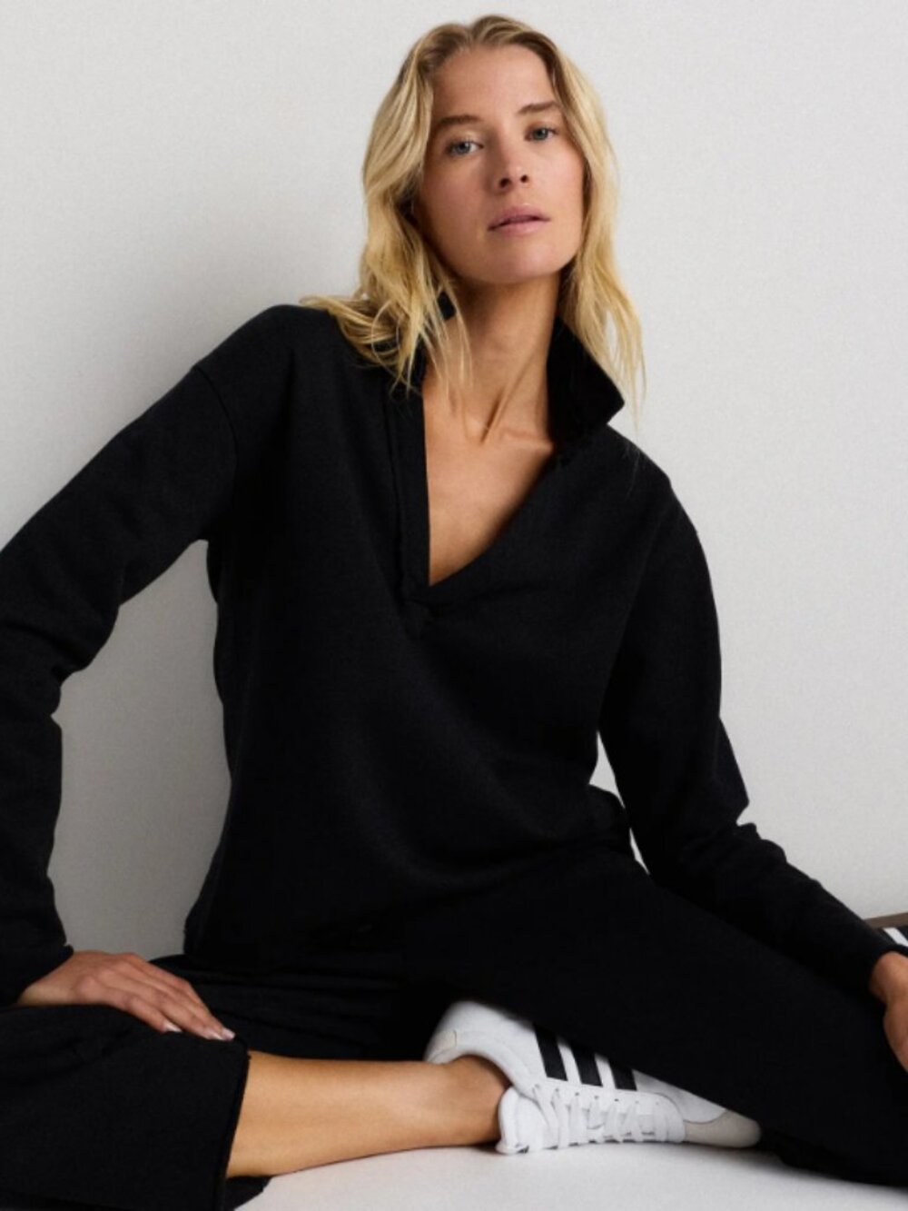 Organic French Terry Henley - Black - NWT